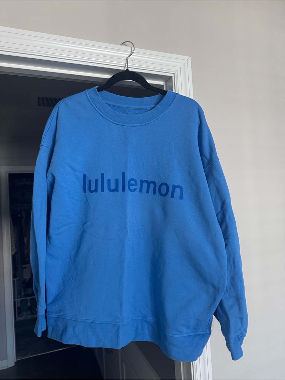 lululemon athletica Blue Logo Crewneck Sweatshirt